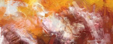Soyut arkaplanda pürüzlü fırça darbeleri. Fırça boyası. Renkli boya darbeleri. Eşsiz duvar sanatı. Tuvaldeki modern sanat. Renkli çağdaş sanat eserleri.