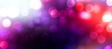 Kavramsal ışıklar duvar kağıdı. Güzel soyut çok renkli bokeh çemberleri parçacıklarla çevrili. Metninizi veya başlığınızı göstermek için boşluk ile odaklanmış olmayan canlı illüstrasyon. 