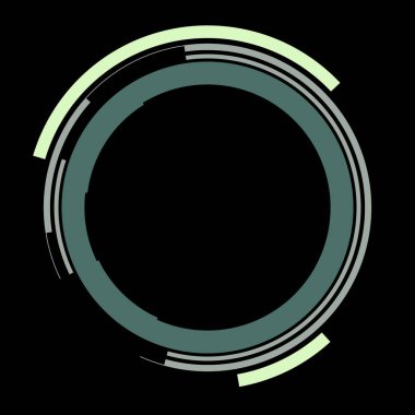 Fütürist dairesel gövde arayüzü elementi. Soyut çember geometrik arkaplan. Dijital teknolojinin grafiksel çizimi.