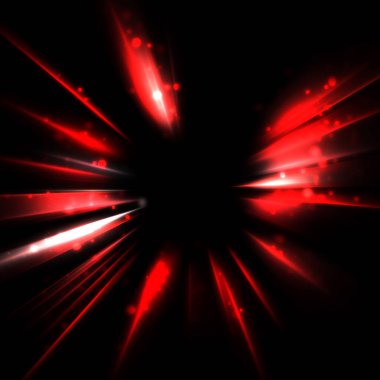 Işık huzmeleri ve parlayan parçacıkların kesiştiği güzel bir zemin. Canlı renkli ışıkların duvar kâğıdı. Parlak ışık görüntüsü.