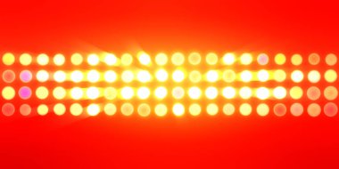 Parlak desenli duvar kağıdı. Sahne ışıkları olan renkli ışıkların ihtişamlı arkaplanı. Parlayan ışıklar siyah arka planda parti izleri. Sahne veya stadyum ışıklarının dijital illüstrasyonu. 