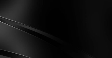 Siyah kıvrımlı yüzey. 3 boyutlu illüstrasyon. Soyut fütüristik geçmiş. Minimalist geometrik kapak tasarımı. Çarpık siyah çizgiler. Lüks dokuma duvar kağıdı. Zarif arkaplan.