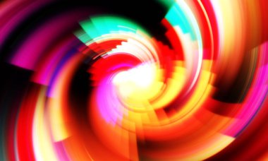 Dönen Işık gösterisi arka planı. Canlı renklerle donatılmış ruhani enerji girdabı. Renkli canlı hareket çizimi. Tanıtım geçmişi. Kutlama grafiği.