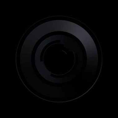 Gelecekçi hud arayüzü elementi. Soyut geometrik arkaplan. Dijital teknolojinin grafiksel çizimi siyah arkaplanda izole edildi..