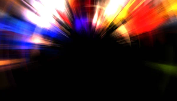 Spektakulär Ljusshow Färgstark Och Levande Partikelexplosion Med Glödande Strålar Ljus — Stockfoto