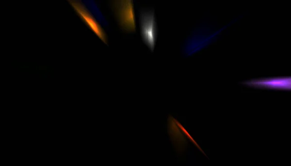 Dynamic Rays Light Isolated Black Background Graphic Illustration Glowing Colorful — Stock Photo, Image