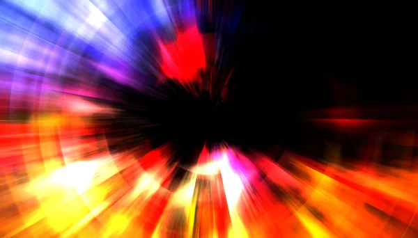 Spectaculos Spectacol Lumină Explozie Colorată Vibrantă Particulelor Raze Strălucitoare Lumină — Fotografie, imagine de stoc