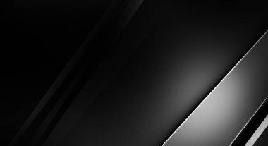 Geometrik katmanlı 3 boyutlu siyah arkaplan. Soyut koyu fütüristik duvar kağıdı. Zarif, parlak çizgili arka plan. Poster, broşür, sunum ve web sitesi için geometrik şablon tasarımı.