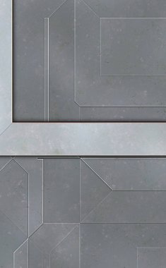 Katmanlı paneller. Fütürist soyut duvar kağıdı. Geometrik teknolojik yansıtıcı arka plan 3D metalik doku. Uzay gemisi desen yüzeyi.