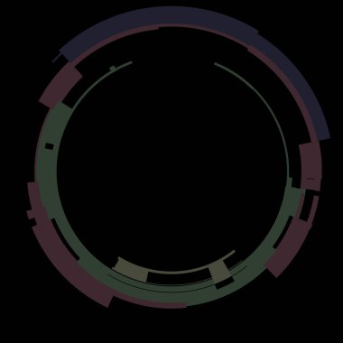 Fütürist dairesel gövde arayüzü elementi. Soyut çember geometrik arkaplan. Dijital teknolojinin grafiksel çizimi.