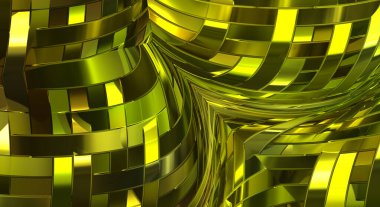 Metalik panel dokusunun 3 boyutlu çizimi. Renkli, parlak, soyut duvar kağıdı. Geometrik teknolojik parlak yansıtıcı arka plan. Yaratıcı parlak kavramsal arkaplan.