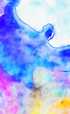 Kova desenli illüstrasyon. Çağdaş ve modern doku. Soyut renk boyama arka planı. Yaratıcı ve sanatsal duvar kağıdı. Fırçalanmış şekilleri ve lekeleri olan sanatsal duvar..