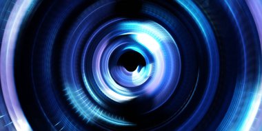 Fotoğraf makinesi konsepti. Soyut arkaplan. Dönen ışık ışınları. Hareketli kavramsal duvar kağıdı. Grafik dijital illüstrasyon. Parlayan neon ışıkları. Parlak sunum tasarım şablonu.