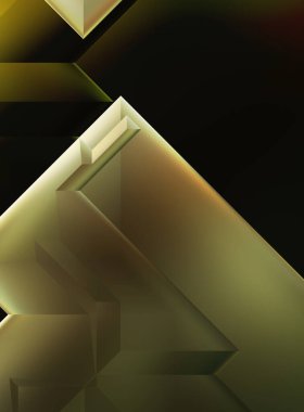 Geometrik dinamik şekiller. Gölgeli teknoloji dijital şablonu ve gradyan arka planda ışıklar. Modern basit geometrik renk gradyanı soyut arkaplan. 3B illüstrasyon. 