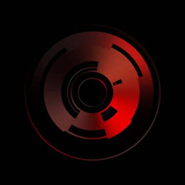 Gelecekçi hud arayüzü elementi. Soyut geometrik arkaplan. Dijital teknolojinin grafiksel çizimi siyah arkaplanda izole edildi..