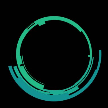 Fütürist dairesel gövde arayüzü elementi. Soyut çember geometrik arkaplan. Dijital teknolojinin grafiksel çizimi.