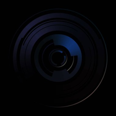 Gelecekçi hud arayüzü elementi. Soyut geometrik arkaplan. Dijital teknolojinin grafiksel çizimi siyah arkaplanda izole edildi..