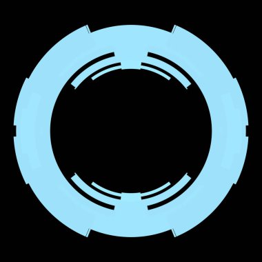 Fütürist dairesel gövde arayüzü elementi. Soyut çember geometrik arkaplan. Dijital teknolojinin grafiksel çizimi.