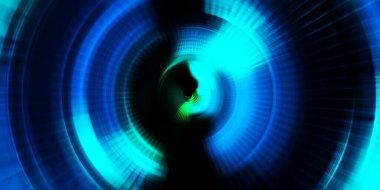 Parlayan neon ışıkları. Parlak sunum tasarım şablonu. Fotoğraf makinesi konsepti. Soyut arkaplan. Dönen ışık ışınları. Hareketli kavramsal duvar kağıdı. Grafik dijital illüstrasyon. 