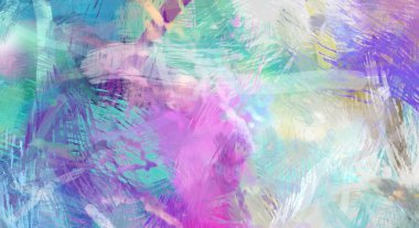 Soyut arkaplanda pürüzlü fırça darbeleri. Fırça boyası. Renkli boya darbeleri. Eşsiz duvar sanatı. Tuvaldeki modern sanat. Renkli çağdaş sanat eserleri.