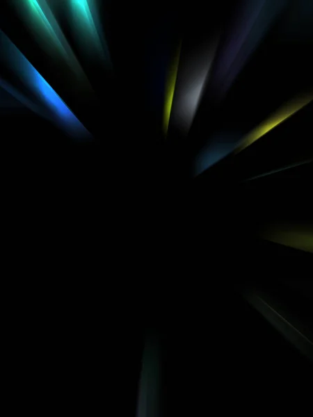 Dynamic Rays Light Isolated Black Background Graphic Illustration Glowing Colorful — ストック写真