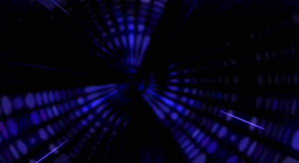 黒の背景にライトショーを回転させます 豪華な縞 明るい渦巻く壁紙 宇宙トンネルだ 回転する光の閃光または輝きを放つ跡の輪 コンセプトイラストを光る — ストック写真