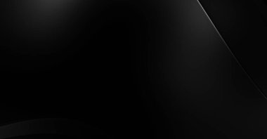 Siyah kıvrımlı yüzey. 3 boyutlu illüstrasyon. Soyut fütüristik geçmiş. Minimalist geometrik kapak tasarımı. Çarpık siyah çizgiler. Lüks dokuma duvar kağıdı. Zarif arkaplan.