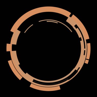 Fütürist dairesel gövde arayüzü elementi. Soyut çember geometrik arkaplan. Dijital teknolojinin grafiksel çizimi.