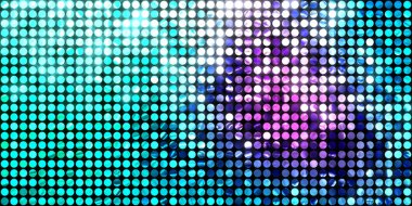 Parlayan ışıklar siyah arka planda parti izleri. Sahne veya stadyum ışıklarının dijital illüstrasyonu. Parlak desenli duvar kağıdı. Sahne ışıkları ile renkli ışıkların ihtişamlı arkaplanı.