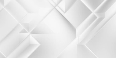 Beyaz 3d geometrik arka plan. Karanlık elementleri olan birinci sınıf soyut duvar kâğıdı. Poster, broşür, sunum ve web sitesi için özel tasarım. Moda lüks minimalist tasarım. Geometrik şablon. 