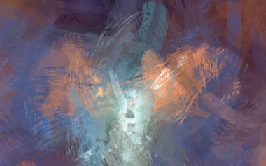 Soyut arkaplanda pürüzlü fırça darbeleri. Fırça boyası. Renkli boya darbeleri. Eşsiz duvar sanatı. Tuvaldeki modern sanat. Renkli çağdaş sanat eserleri.