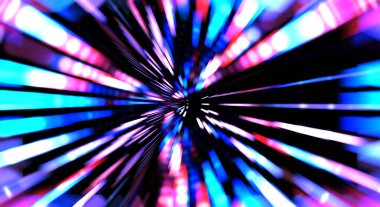 Siyah arkaplanda dönen ışık gösterisi. Lüks çizgiler. Parlak kıvrımlı duvar kağıdı. Uzay tüneli. Dönen ışık çemberi ya da maytap izi. Parlak konsept çizimi.