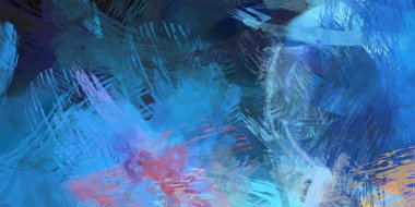 Soyut arkaplanda pürüzlü fırça darbeleri. Fırça boyası. Renkli boya darbeleri. Eşsiz duvar sanatı. Tuvaldeki modern sanat. Renkli çağdaş sanat eserleri.