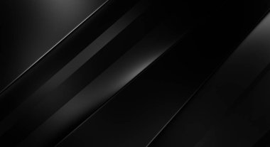 Geometrik katmanlı 3 boyutlu siyah arkaplan. Soyut koyu fütüristik duvar kağıdı. Zarif, parlak çizgili arka plan. Poster, broşür, sunum ve web sitesi için geometrik şablon tasarımı.