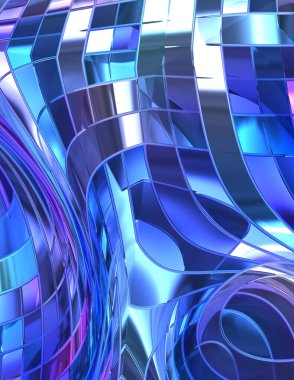 Metalik panel dokusunun 3 boyutlu çizimi. Renkli, parlak, soyut duvar kağıdı. Geometrik teknolojik parlak yansıtıcı arka plan. Yaratıcı parlak kavramsal arkaplan.