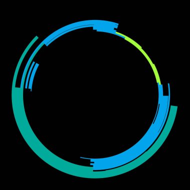 Fütürist dairesel gövde arayüzü elementi. Soyut çember geometrik arkaplan. Dijital teknolojinin grafiksel çizimi.