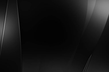 Siyah kıvrımlı yüzey. 3 boyutlu illüstrasyon. Soyut fütüristik geçmiş. Minimalist geometrik kapak tasarımı. Çarpık siyah çizgiler. Lüks dokuma duvar kağıdı. Zarif arkaplan.