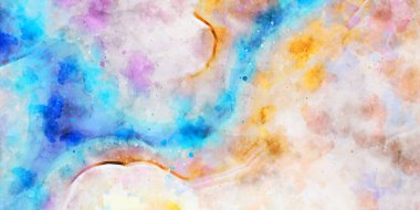 Kova desenli illüstrasyon. Çağdaş ve modern doku. Soyut renk boyama arka planı. Yaratıcı ve sanatsal duvar kağıdı. Fırçalanmış şekilleri ve lekeleri olan sanatsal duvar..