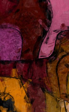 Tuval üzerinde etkileyici fırçalanmış resim. Kaotik resim. Taranmış Boyalı Soyut Arkaplan. Fırça darbesi ile boyanmış. Kaos duvarı sanatı. Sanatsal canlılık ve renkli duvar kağıdı.