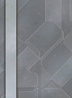 Katmanlı paneller. Fütürist soyut duvar kağıdı. Geometrik teknolojik yansıtıcı arka plan 3D metalik doku. Uzay gemisi desen yüzeyi.