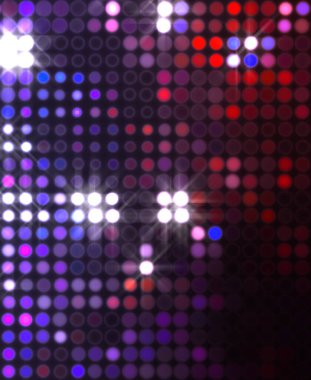 Parlak desenli duvar kağıdı. Sahne ışıkları olan renkli ışıkların ihtişamlı arkaplanı. Parlayan ışıklar siyah arka planda parti izleri. Sahne veya stadyum ışıklarının dijital illüstrasyonu. 