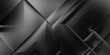 Siyah üç boyutlu geometrik arkaplan. Moda lüks minimalist tasarım. Geometrik şablon. Karanlık elementleri olan birinci sınıf soyut duvar kâğıdı. Poster, broşür, sunum, web sitesi için özel tasarım.