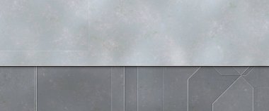 Katmanlı paneller. Fütürist soyut duvar kağıdı. Geometrik teknolojik yansıtıcı arka plan 3D metalik doku. Uzay gemisi desen yüzeyi.