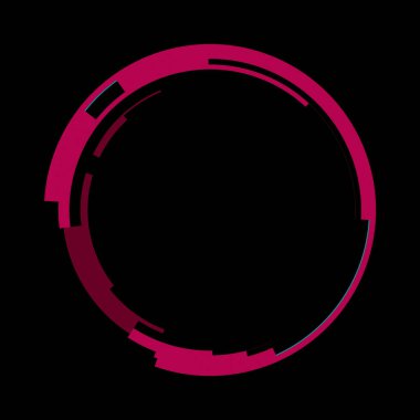 Fütürist dairesel gövde arayüzü elementi. Soyut çember geometrik arkaplan. Dijital teknolojinin grafiksel çizimi.