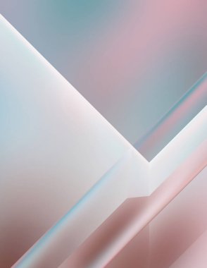 Geometrik dinamik şekiller. Gölgeli teknoloji dijital şablonu ve gradyan arka planda ışıklar. Modern basit geometrik renk gradyanı soyut arkaplan. 3B illüstrasyon. 