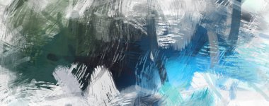 Soyut arkaplanda pürüzlü fırça darbeleri. Fırça boyası. Renkli boya darbeleri. Eşsiz duvar sanatı. Tuvaldeki modern sanat. Renkli çağdaş sanat eserleri.