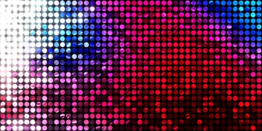 Parlayan ışıklar siyah arka planda parti izleri. Sahne veya stadyum ışıklarının dijital illüstrasyonu. Parlak desenli duvar kağıdı. Sahne ışıkları ile renkli ışıkların ihtişamlı arkaplanı.