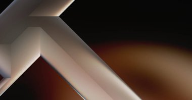 Geometrik dinamik şekiller. Gölgeli teknoloji dijital şablonu ve gradyan arka planda ışıklar. Modern basit geometrik renk gradyanı soyut arkaplan. 3B illüstrasyon. 