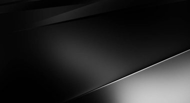 Geometrik katmanlı 3 boyutlu siyah arkaplan. Soyut koyu fütüristik duvar kağıdı. Zarif, parlak çizgili arka plan. Poster, broşür, sunum ve web sitesi için geometrik şablon tasarımı.