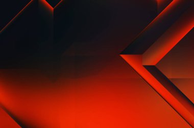 3 boyutlu illüstrasyon. Moda, basit geometrik renk gradyan arkaplan. Geometrik dinamik şekiller. Gölgeli teknoloji dijital şablonu ve gradyan arkaplanda ışıklar.  